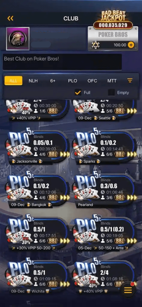Подготовка к игре в PokerBros